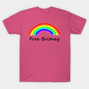 Free Britney Rainbow Typography T-Shirt